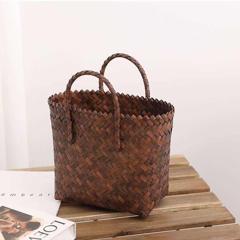 New Retro French Bag Versatile Large Capacity Woven Hand-Held Vegetable Basket Bag, Vacation Beach Bags
