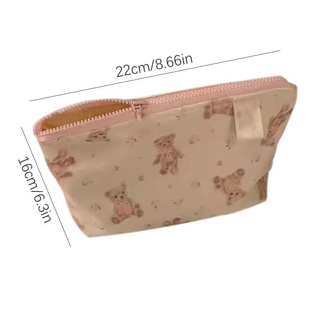 High quality Corduroy makeup bag large capacity cartoon bear makeup bag travel organizer makeup bag W250109