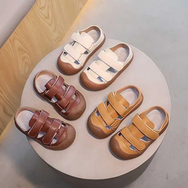 New girls sandals with anti slip soft sole comfortable childrens sandals simple Roman soft sole boys shoes retro casual flat beach shoes W250108