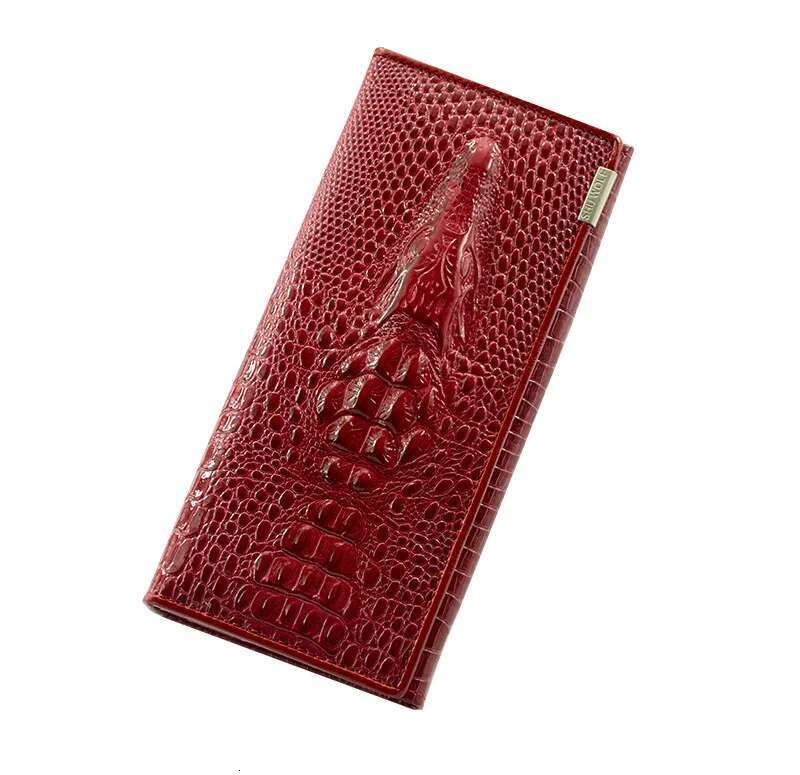 Purses Wallet For Women Long Zipper Brand Genuine Leather Money Large Capacity Crocodile Pattern Handheld Bag