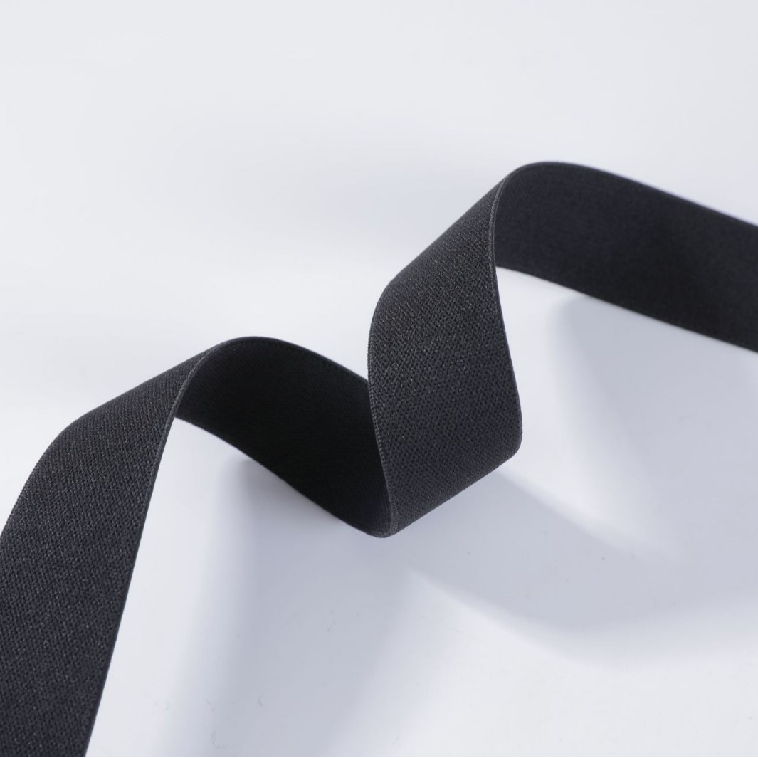 Wide and thick elastic band flat rubber band elastic material waistband elastic band high elasticity durable black and white letter jacquard ban One i