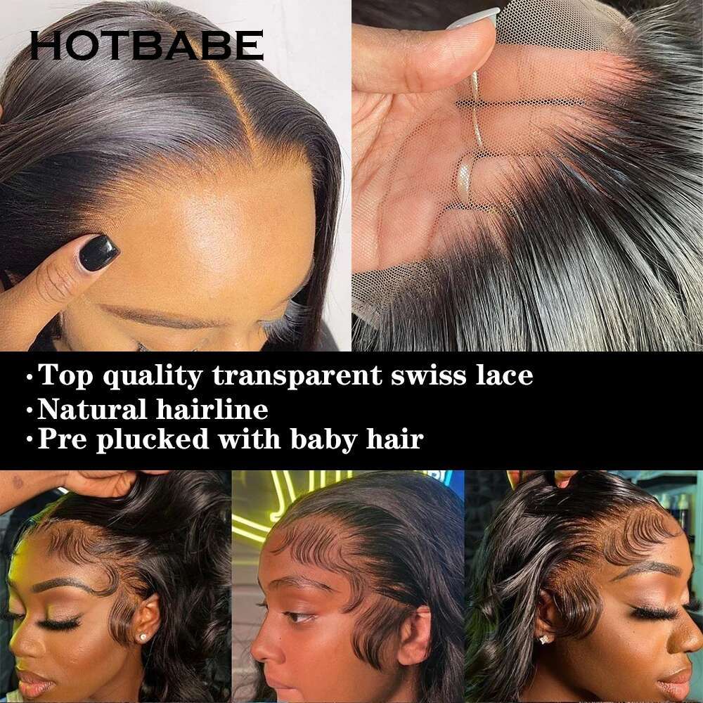 HD Full Lace Human Straight Wig Brazilian Pre Plucked Remy Hair Natural Black Color Wigs On Sale Clearance