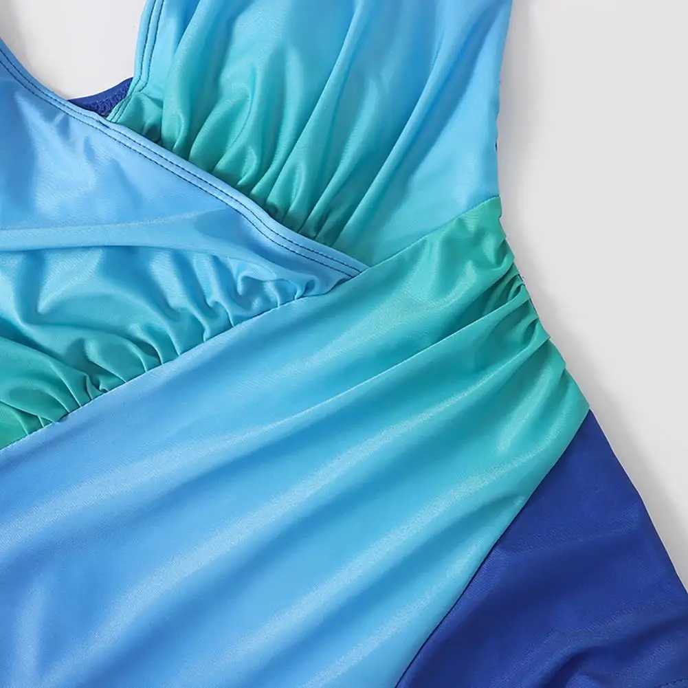 Sexy Women Swimsuit Gradient Solid Color Slim Fit Summer Lady Monokini Swimsuit one piece Beachwear XJ240108