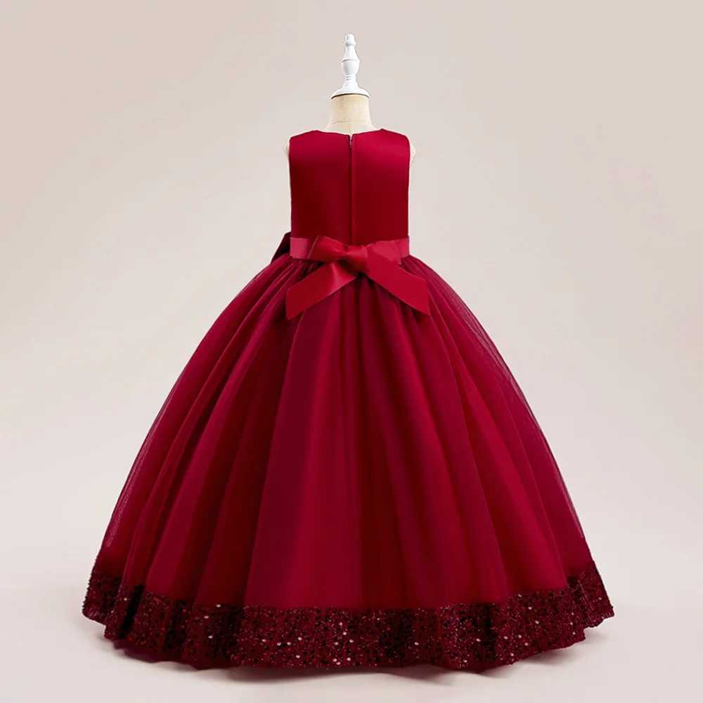Summer Embroidery Pageant Princess Dress Elegant Kids Dresses For Girls Clothes Children Par Wedding Dress 14 10 12 YearXJ250108