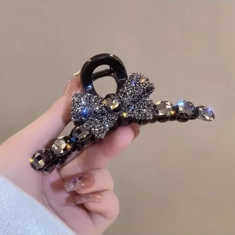 Diamond Bow Large Clip Fashion Senior Ladies Back of Head Hair Clip Disk Gripper Girls Hair Accessories Gift 250103