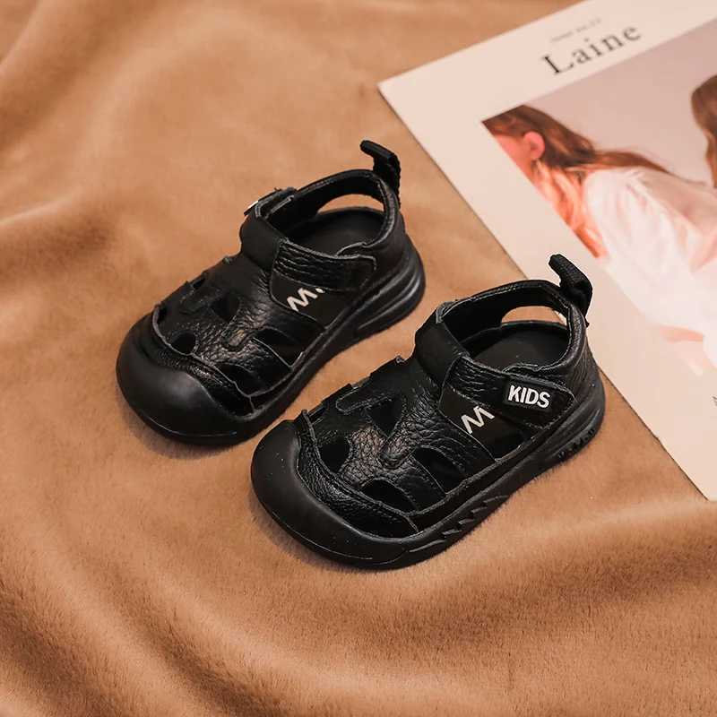 Baby girl boy leather sandals soft soled baby and toddler shoes summer lightweight barefoot beach sandals for children W250108