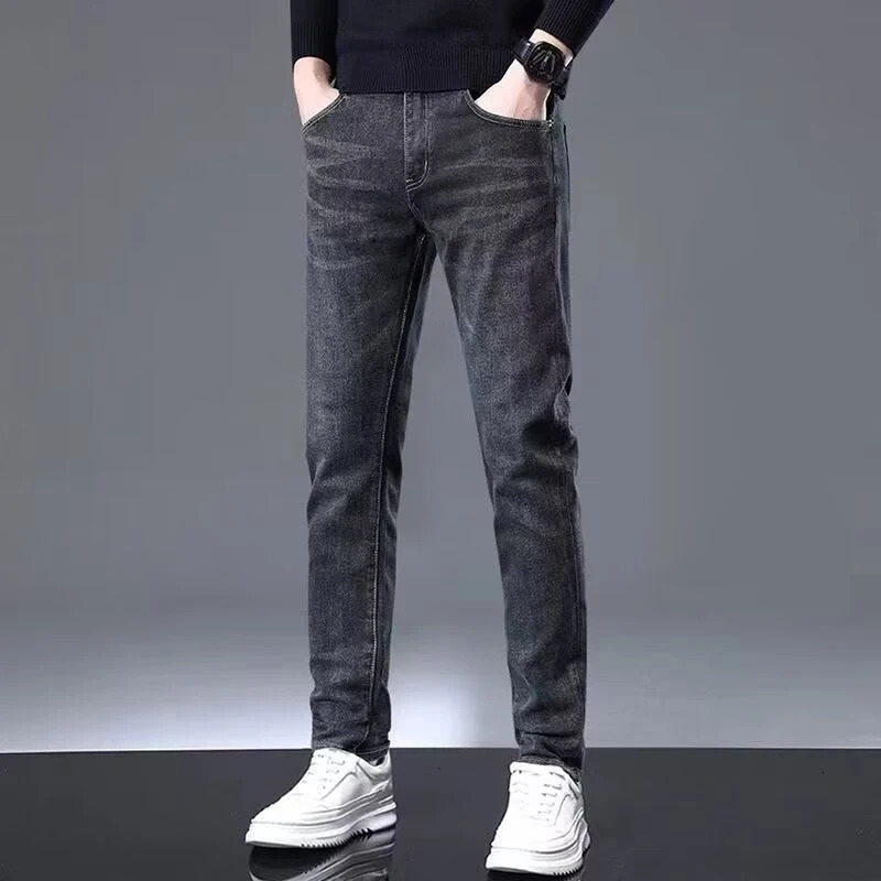 Mens Classic Versatile N Leg Denim Pants Office Work Chino Trousers Chic Vintage Streetwear Casual Jeans Male 250102