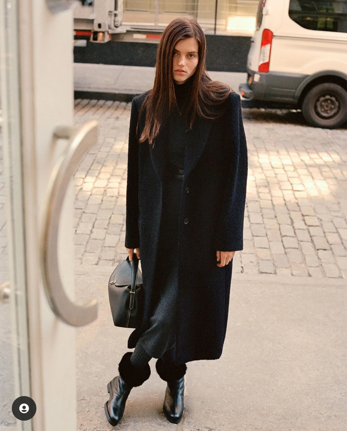 2023 Nordic Autumn and Winter Wool Blended Circle Yarn Long Coat Women 250103