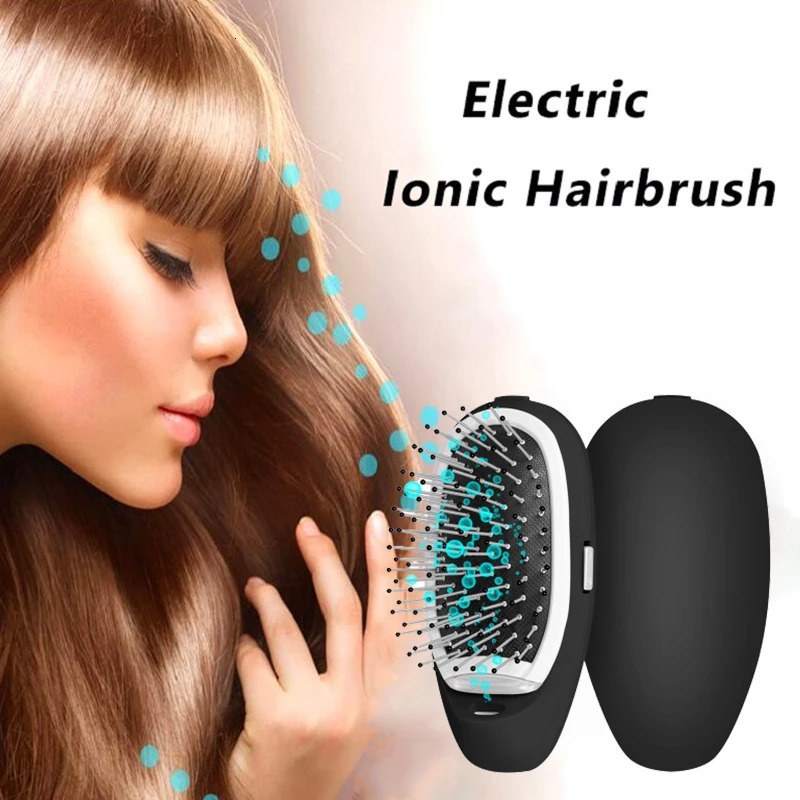 Black Ionic Styling Hairbrush Matte Ions Hair Brush Comb Hair Modeling Magic Beauty Massage Hairbrush Makes Hair Softer Shinier 250106