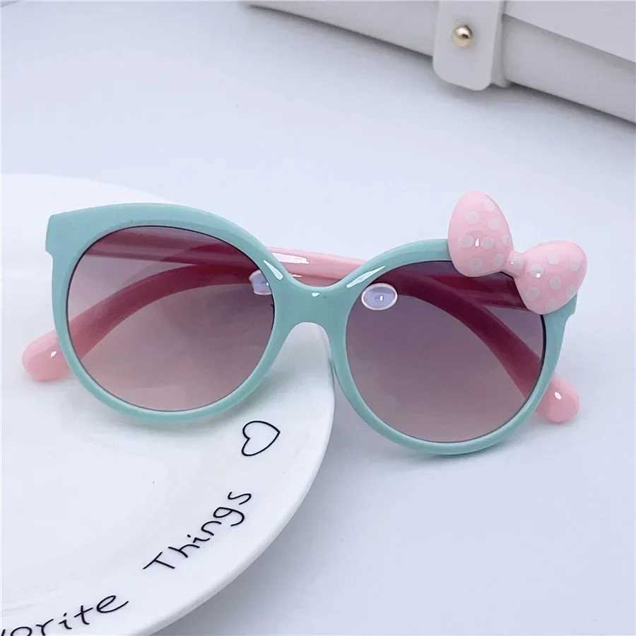 Kids Sunglasses Girls Boys Shiny Bowknot Sun Glasses Lovely Cat Children Eyewear Fashion Gradient Eyeglasses UV400 W250109