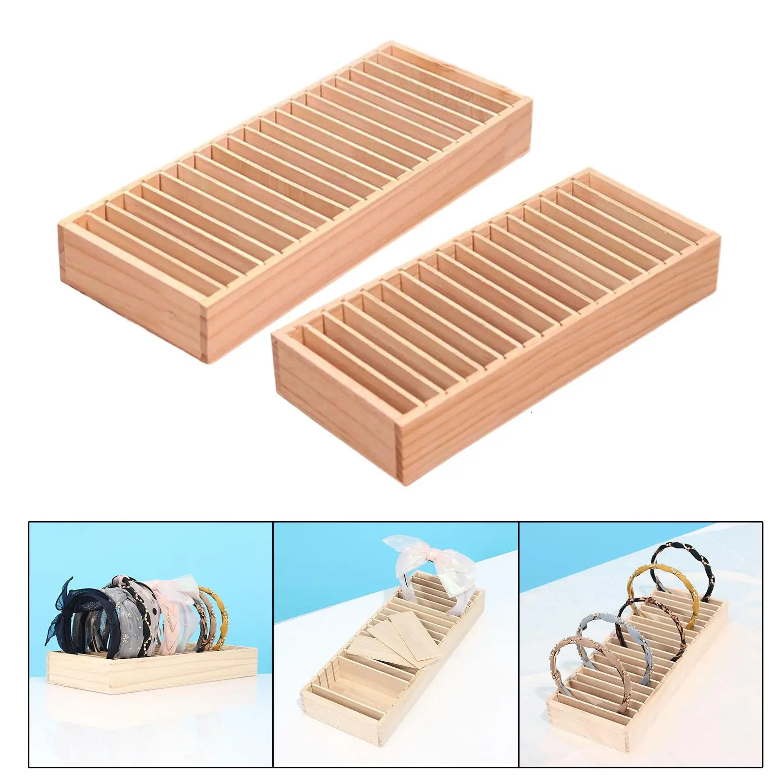 Wood Headband Holder Bracelets Storage Display Box for Jewelry Shop Display Accessory Lightweight Professional Durable 250106