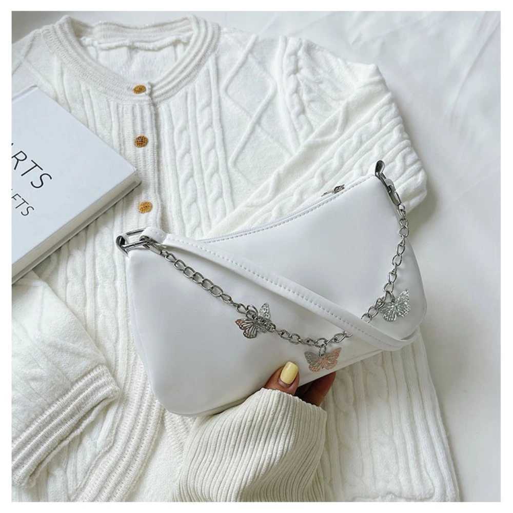Butterfly Chain Underarm Bag Womens Fi Solid Color Shopping Shoulder Bag Travel Casual Small Handbags for Women 1PCXJ250108