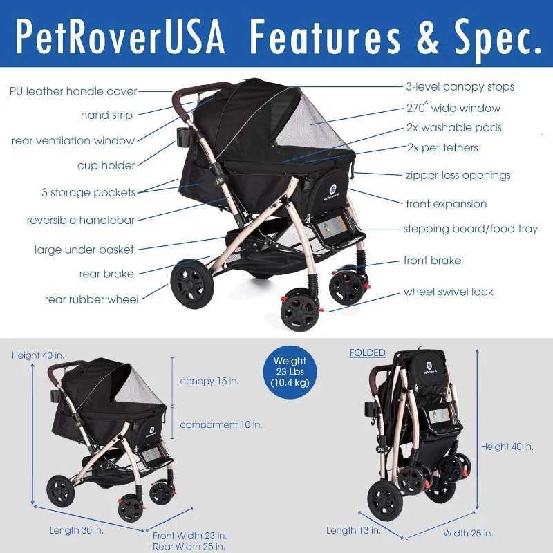 Advanced heavy-duty Du DogCat handcart travel cart company no zipper entrance pump no rubber tires small and medium-sized pets W250109
