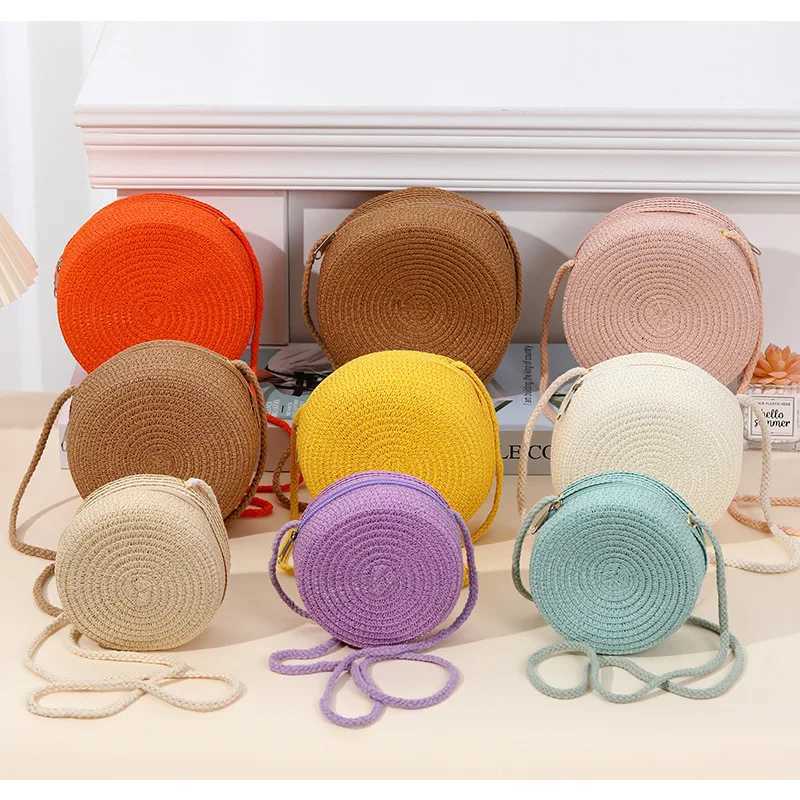 Summer Round Str Shoulder Bags Handmade Woven Crossbody Bag Purse New Trendy Beach Bag Daily Messenger Phe HandbagXJ250108