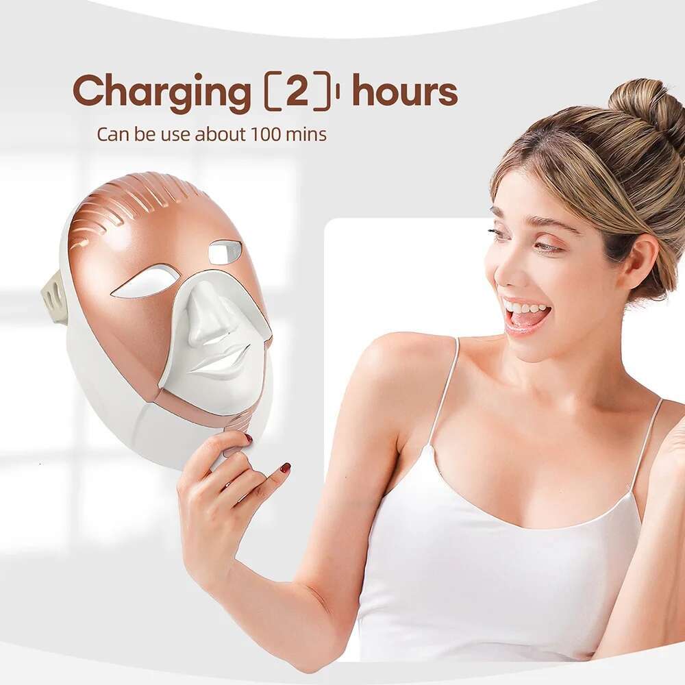 Foreverlily Mascarilla facial LED Wireless 7 Colors Photon Skin Care Beauty hine Masque pour le visage