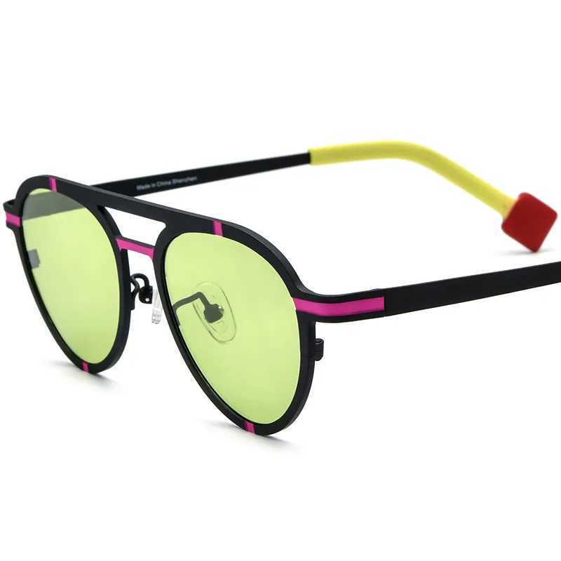 Pilot cat eye sunglasses polarized UV400 multi-color fashionable person hip-hop sunshine screen light color driving tin plated glasses W250109