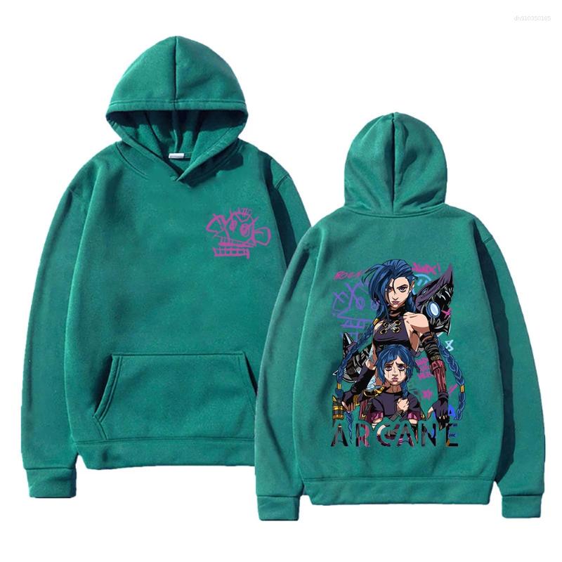 Men's Hoodies Arcane Jinx Hoodie Fashion Men Harajuku Anime Monkey Unisex Funny Cute Cartoon Pullovers Sweatshirts Hoodys