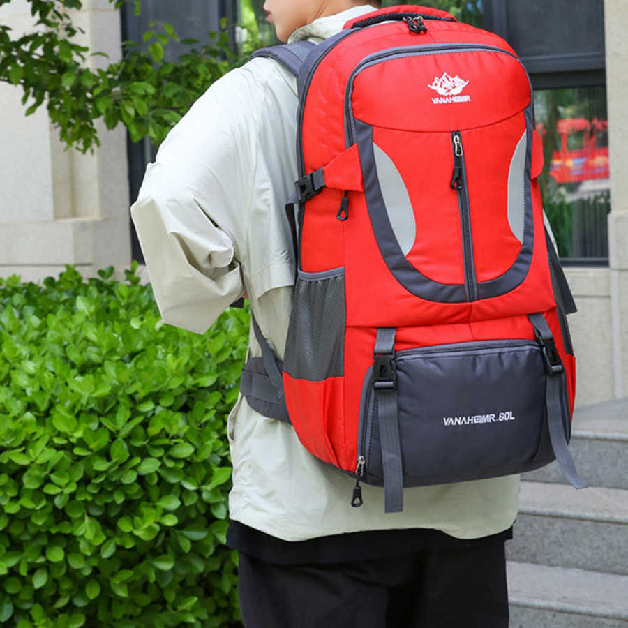 60l Large Capacity Multifunctional Sports And Fitness Bag Outdoor Travel Bag Daypack Waterproof Hiking And Tourism Luggage Bag 240920