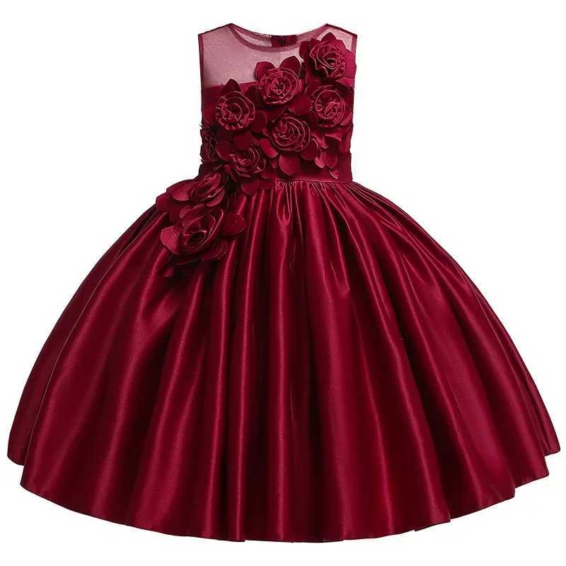 New Girl Princesss Birthday Par Banquet Shoulder Strap Dress Flower Girls Wedding Lace Hollow Sleeve Vestidos Pageant DressXJ250108