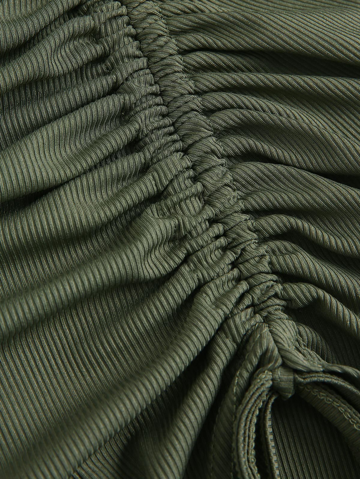 K3160 Sexy U-neck tight skirt thread drawstring pleated dress