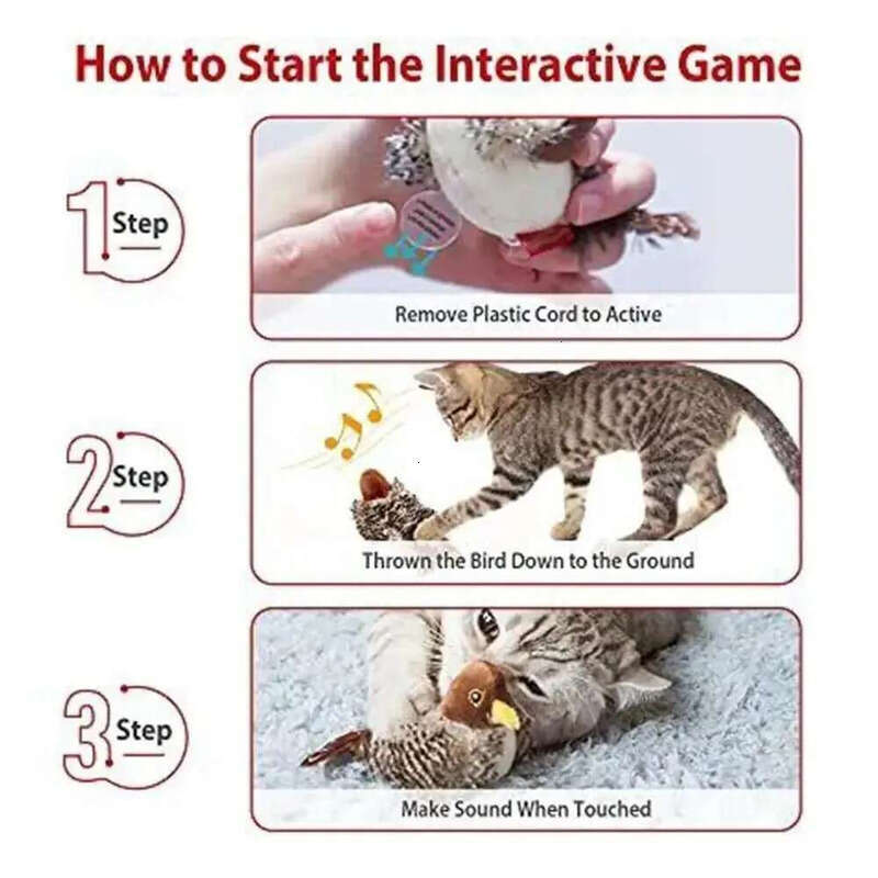 Flapping Wings Flying Sparrow Caip Toys Imulation Bird Interactive Cat Toy