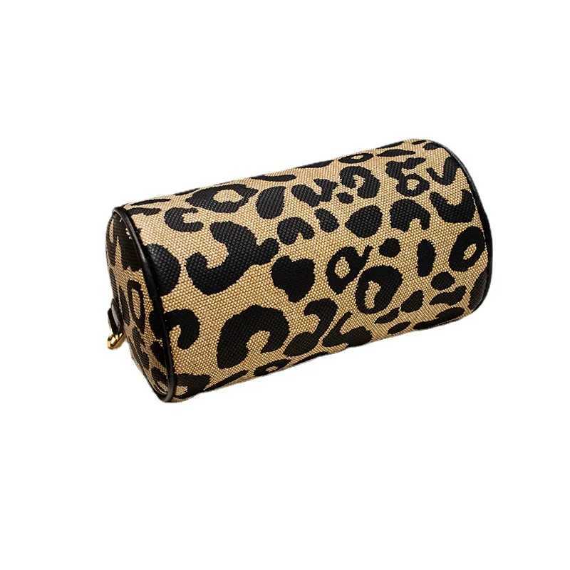 New European and American Leopard Print Cylinder Bag Single Shoulder Crossbody Bag handbag womens bagXJ250108
