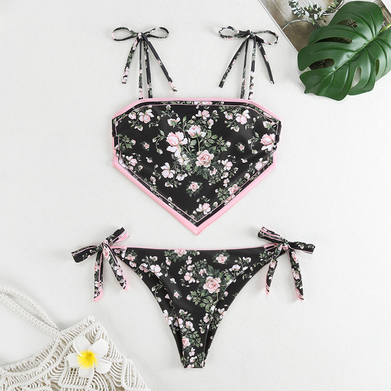 Beijing 2025 new split style sexy bikini designer straight swimsuit trendy beach swimsuit