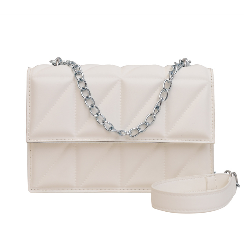 New women messenger bag fashionable underarm chain bag solid color shoulder bag