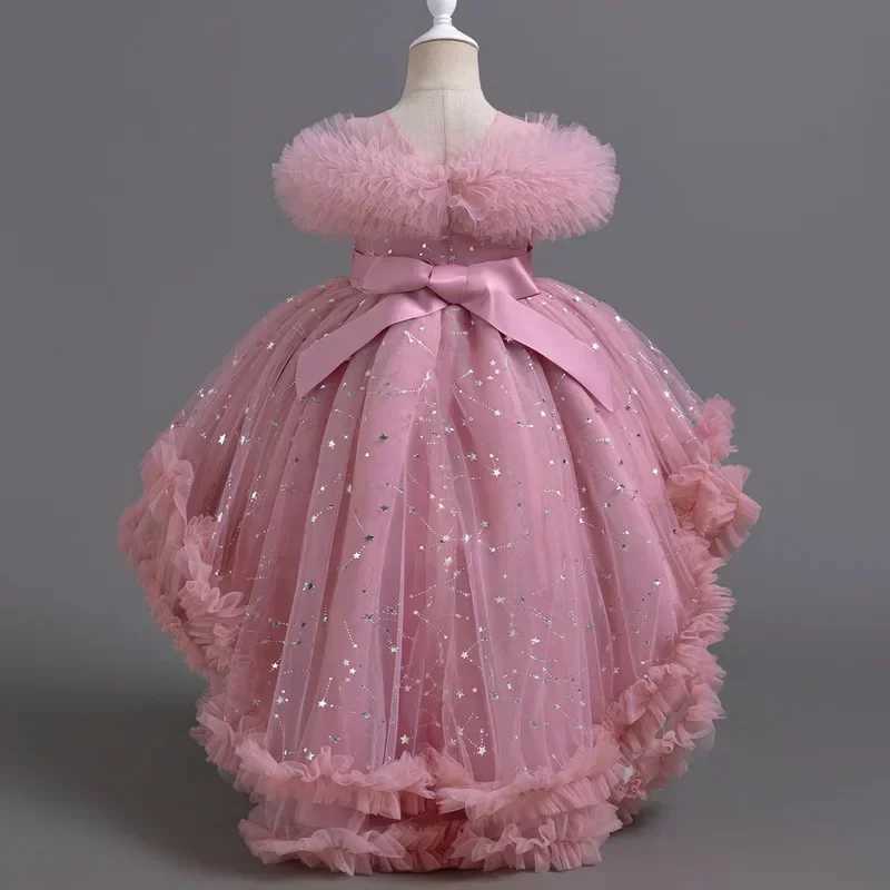 Fashion Flower Girl Dresses for Weddings Sleeveless Lace Kids Dresses for Girls Summer Children Girls Par Dresses 3-12 YearsXJ250108