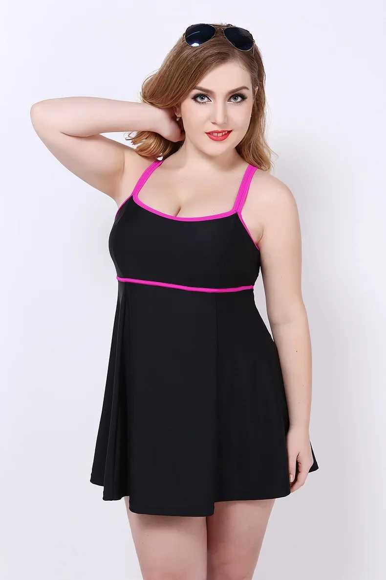 Women Plus Size Swim Dr Costume Swimsuit Skirted Swimwear Beachwear Strap New Vintage Womens Jumpsuit 2021 One PieceXJ240108