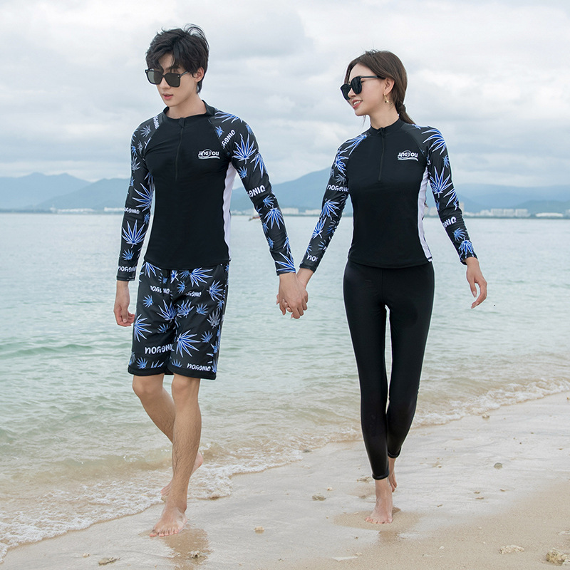 2025 New Couple Digital Printed Small Fresh Snorkeling and Surfing wetsuit Designer Summer Swimsuit Trendy Beach Swimsuit