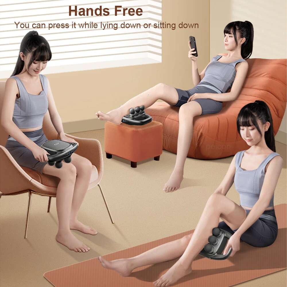 Muscle Massager High Frequency Back Waist hine Six-head Body Shoulder Professional Fascia Massage Gun