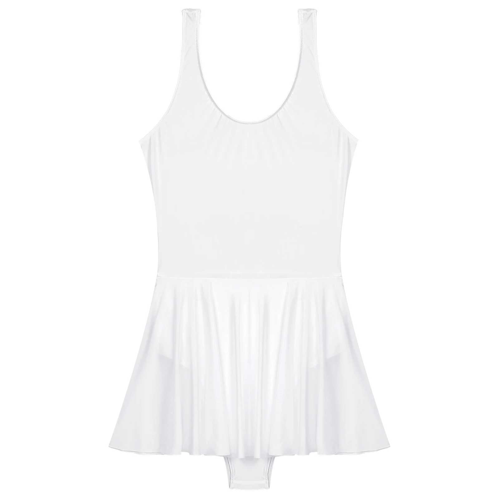 Womens Swimsuit U Neck otard Dres Sportswear Swimwear Glossy Tank Dr One-Piece Sev Yoga Balt Dance CostumeXJ240108
