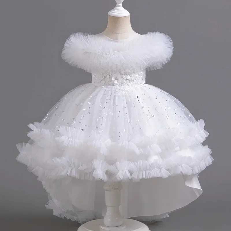 Fashion Flower Girl Dresses for Weddings Sleeveless Lace Kids Dresses for Girls Summer Children Girls Par Dresses 3-12 YearsXJ250108