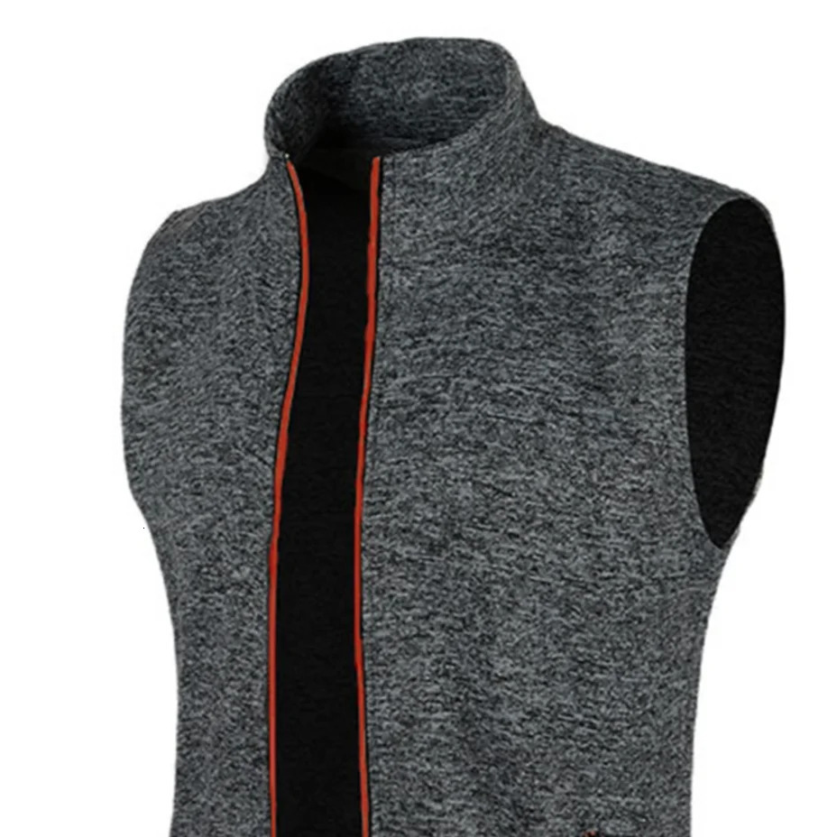 Autumn winter mens knit velvety fashion zipper top vest 250107