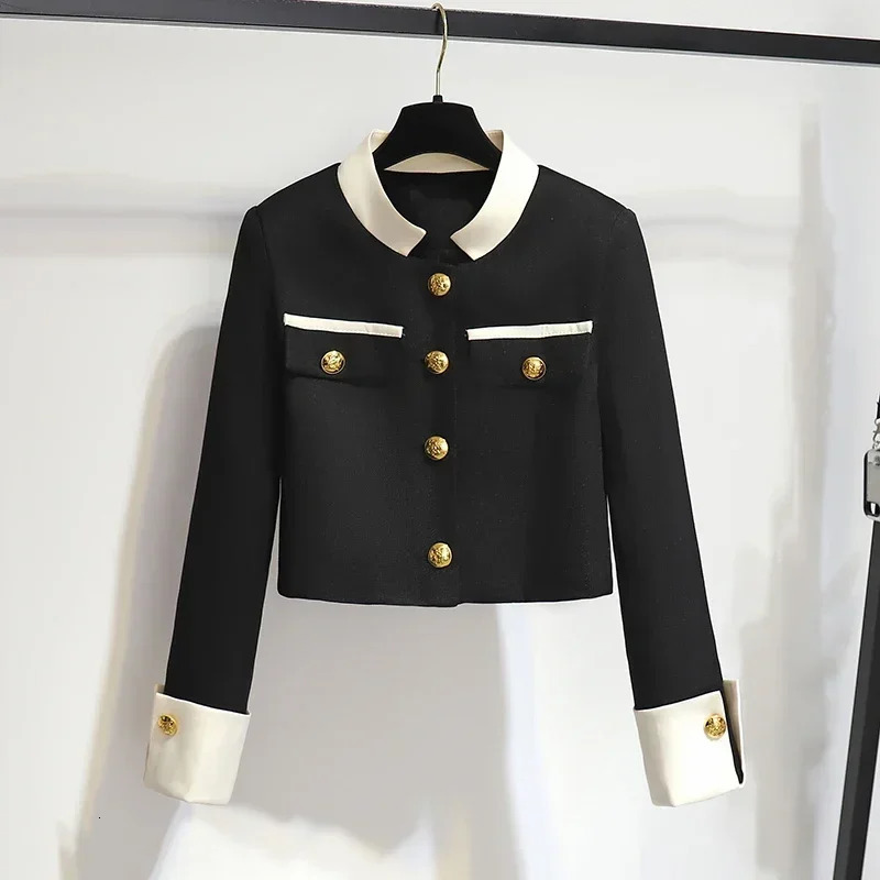 Korean Fashion Two Piece Sets Womens Outifits Autumn Long Sleeved Stand Up Collar Women Coat High Waist Slim Pleated Skirt 250109