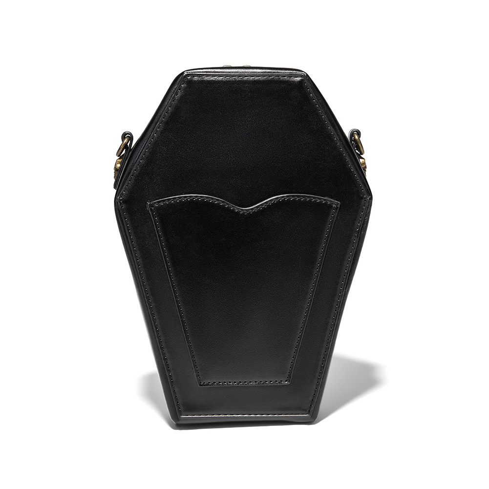 TEMU New Punk Skull Head Coffin Motorcycle Chain Women's One Shoulder Crossbody Bag