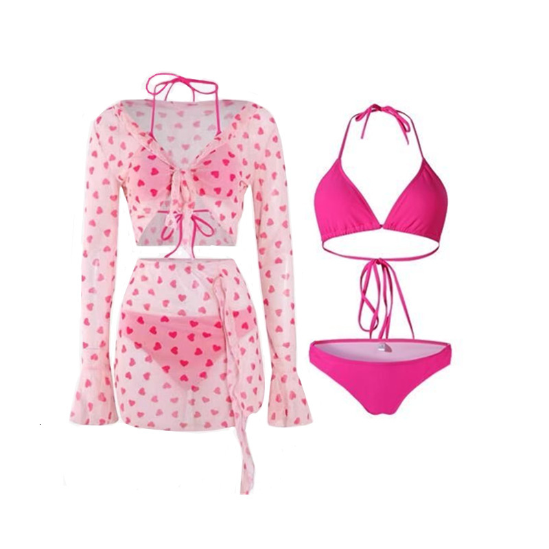 2025 new swimsuit women's split bikini sexy four piece set Korean version pure desire style designer girl's new 2025 hot spring swimsuit