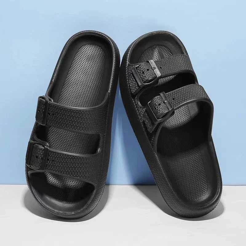 New Arrival Mens adjustable slider summer thick soled non slip platform sandals mens comfortable soft soled beach shoes men T250108