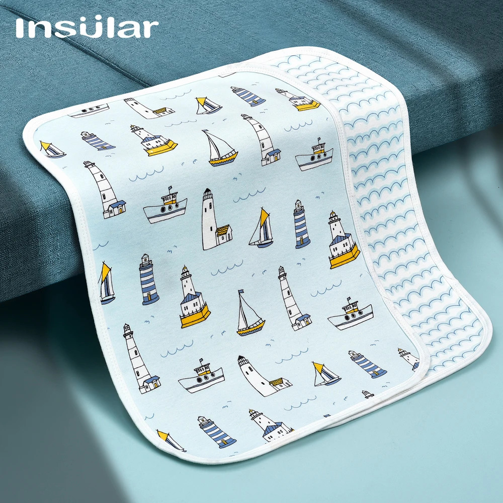 Insular Waterproof Baby Diaper Changing Mat Foldable Soft Cotton Travel Nappy Change Portable Baby Care Front Play Pad Baby Care 250109