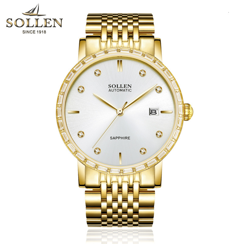 Men's Fashionable Automatic Mechanical Watch with Stainless Steel Band and Date