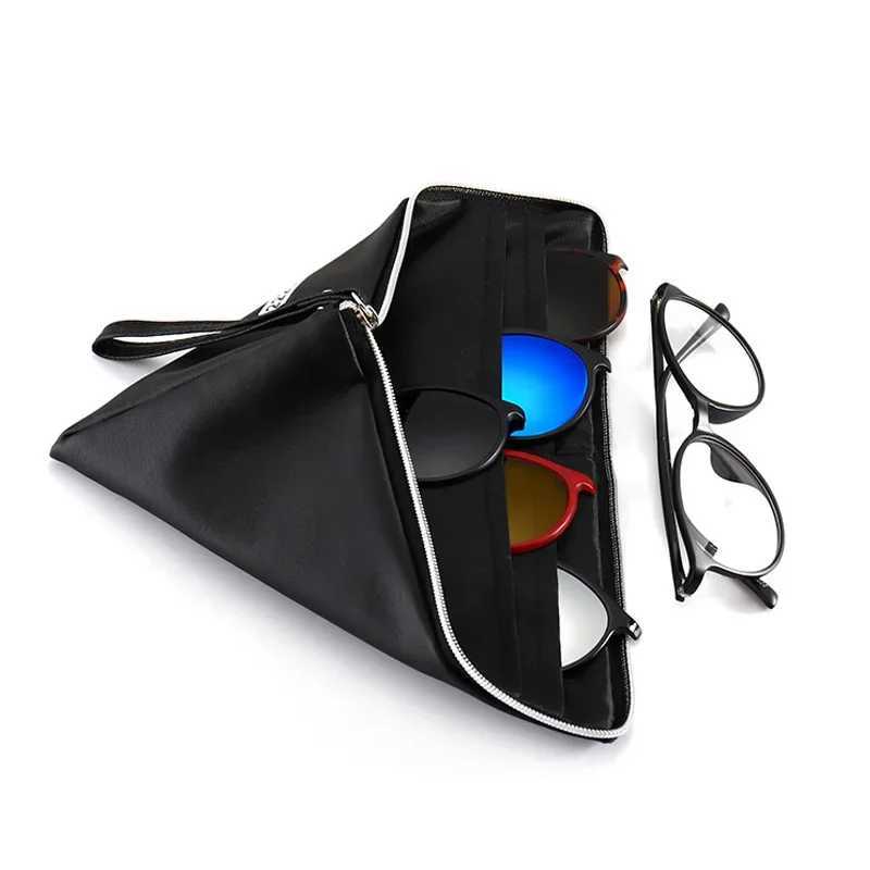 6-in-1 frame for men and women with 5 clip on polarized sunglasses magnetic glasses for men computer optics 2201 W250109