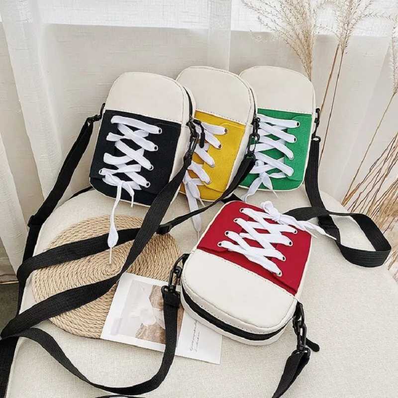 Women Bag Canvas Bag Fi Creative Persality Shoes Shape Shoulder Crossbody Bag Female Funny Handbag and PursesXJ250108