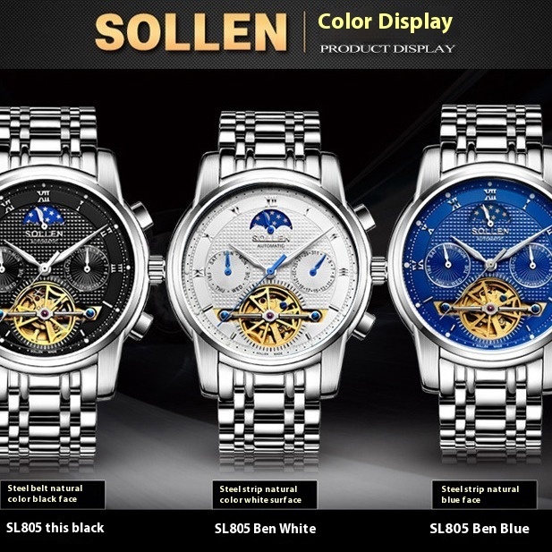 Men's Automatic Mechanical Watch with Flywheel Series - Casual and Business