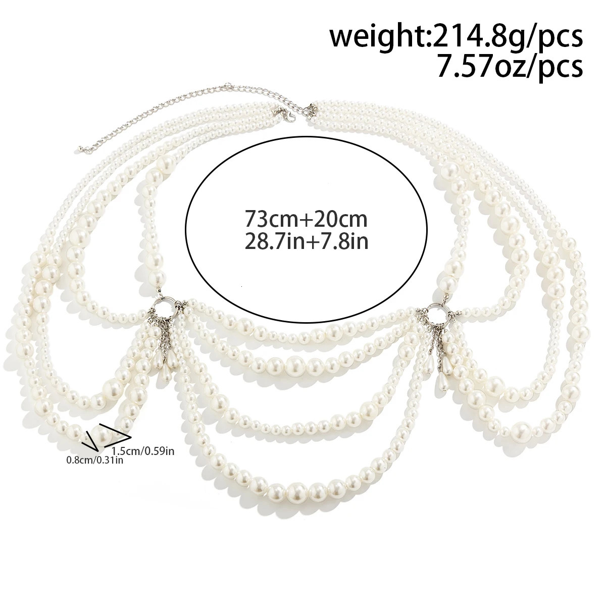 Pu Rui Double Imitation Pearl Beaded Waist Chain For Women Fashion Body Chain Bohemian Wind Street Incitement 250107