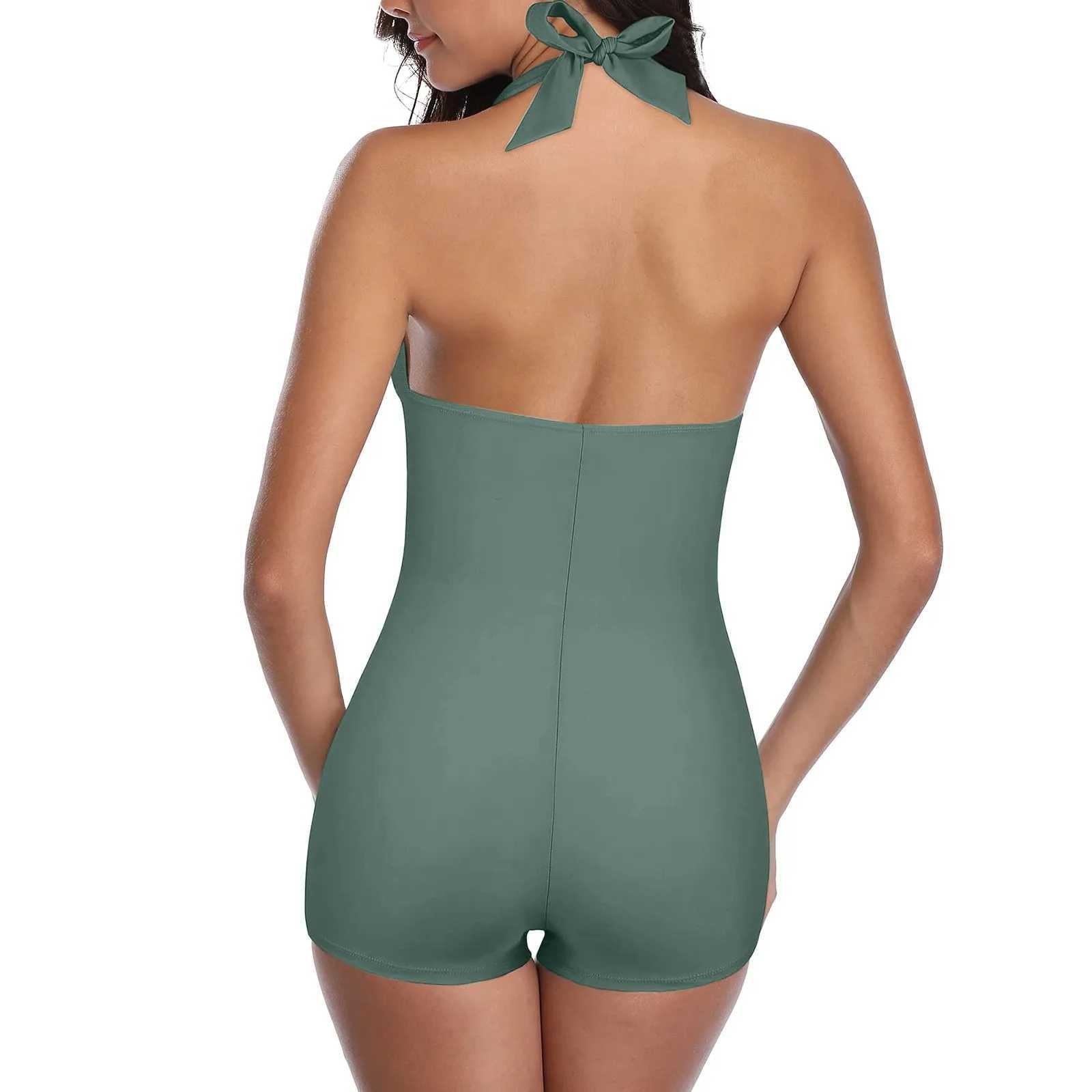 1 Piece New Swimsuit For Women Multi Solid Color Swimwear ss Sexy Beachwear Summer Sunscreen Tankini Traje De BaO MujerXJ240108