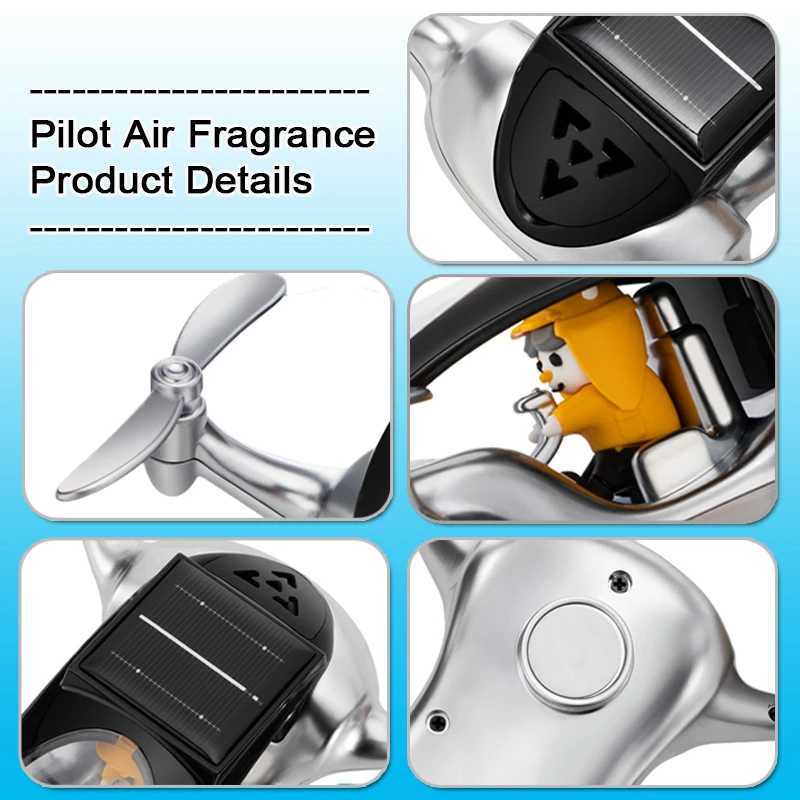 Car Air Freshener Car Aromatherapy Decoration Pilot Air perfume Solar UAV Creative Center Console Decoration with Rotating Propeller H250108