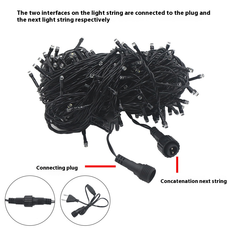 LED lights string black string lights string with flashing lights flashing lights waterproof string lights stars Christmas outdoor