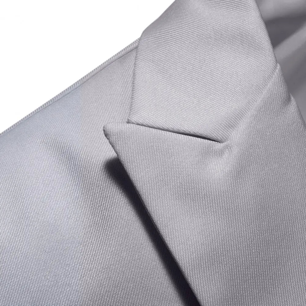 2PcsSet Men Formal Suit Lapel Long Sleeve Single Breasted Coat Solid Color Pants Set Slim Fit Business Mens Suits 250102