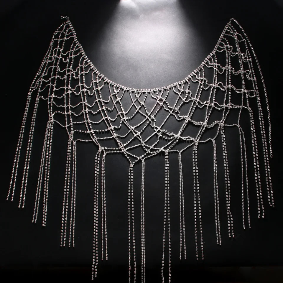 Stonefans Summer Rhinestone Tassel Skirts Bikinis Lingerie Accessories Nightclub Clothing Bling Sexy Body Chain Dress Jewelry 250107